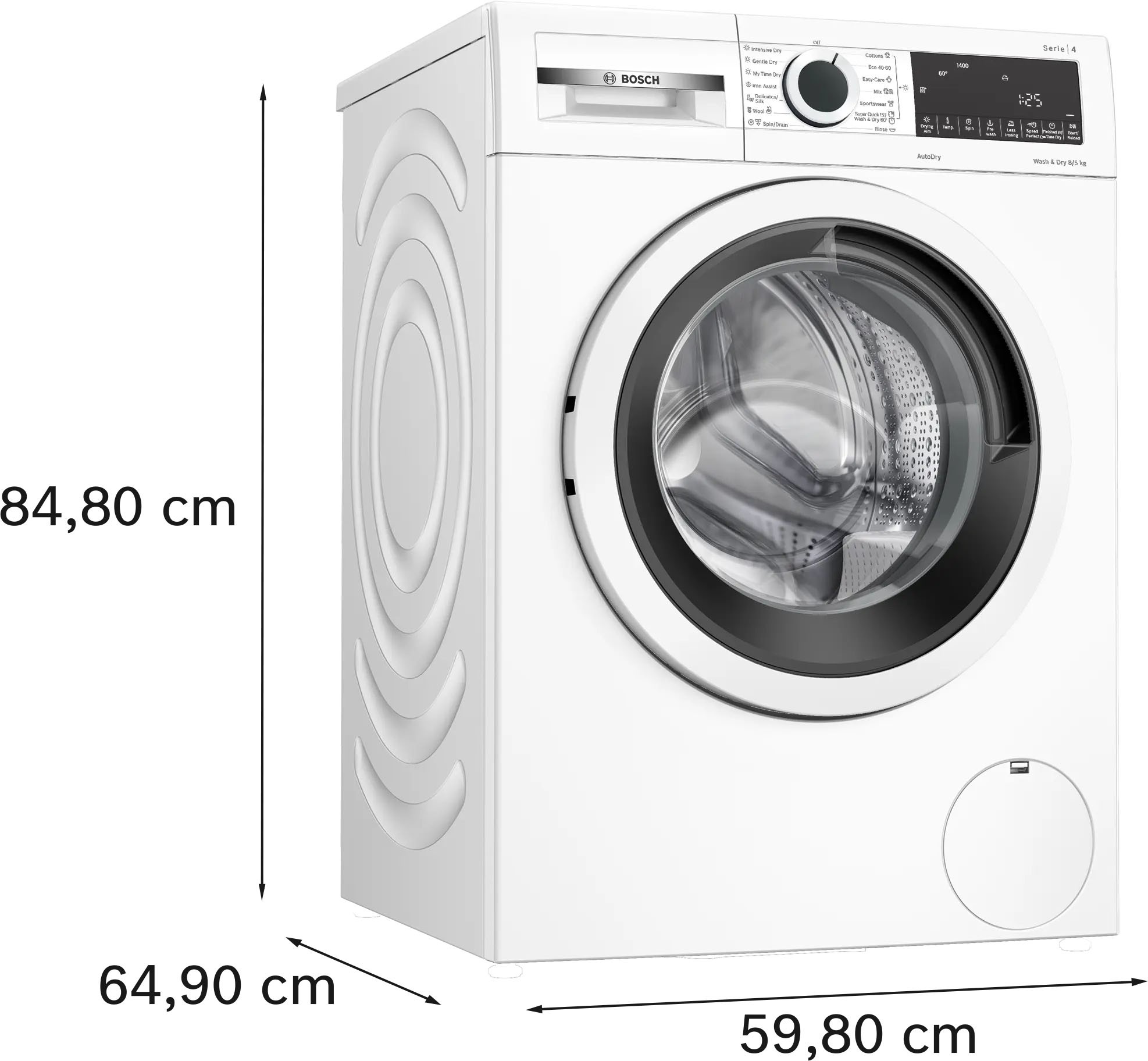 Bosch WNA13400BY Габаритні розміри
