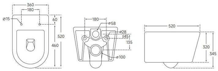 Mixxus ELLIPSE-0306-R (MI6708) Габаритні розміри