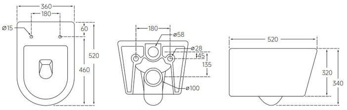 Mixxus BEVEL-0302-T3 (MI6705) Габаритные размеры