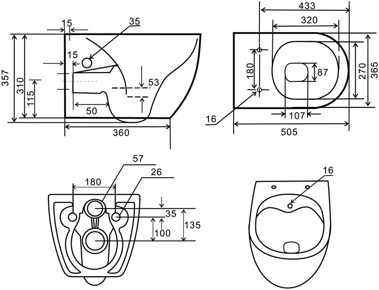 Mixxus Premium ELLIPSE-1301-R (MP6659) Габаритные размеры