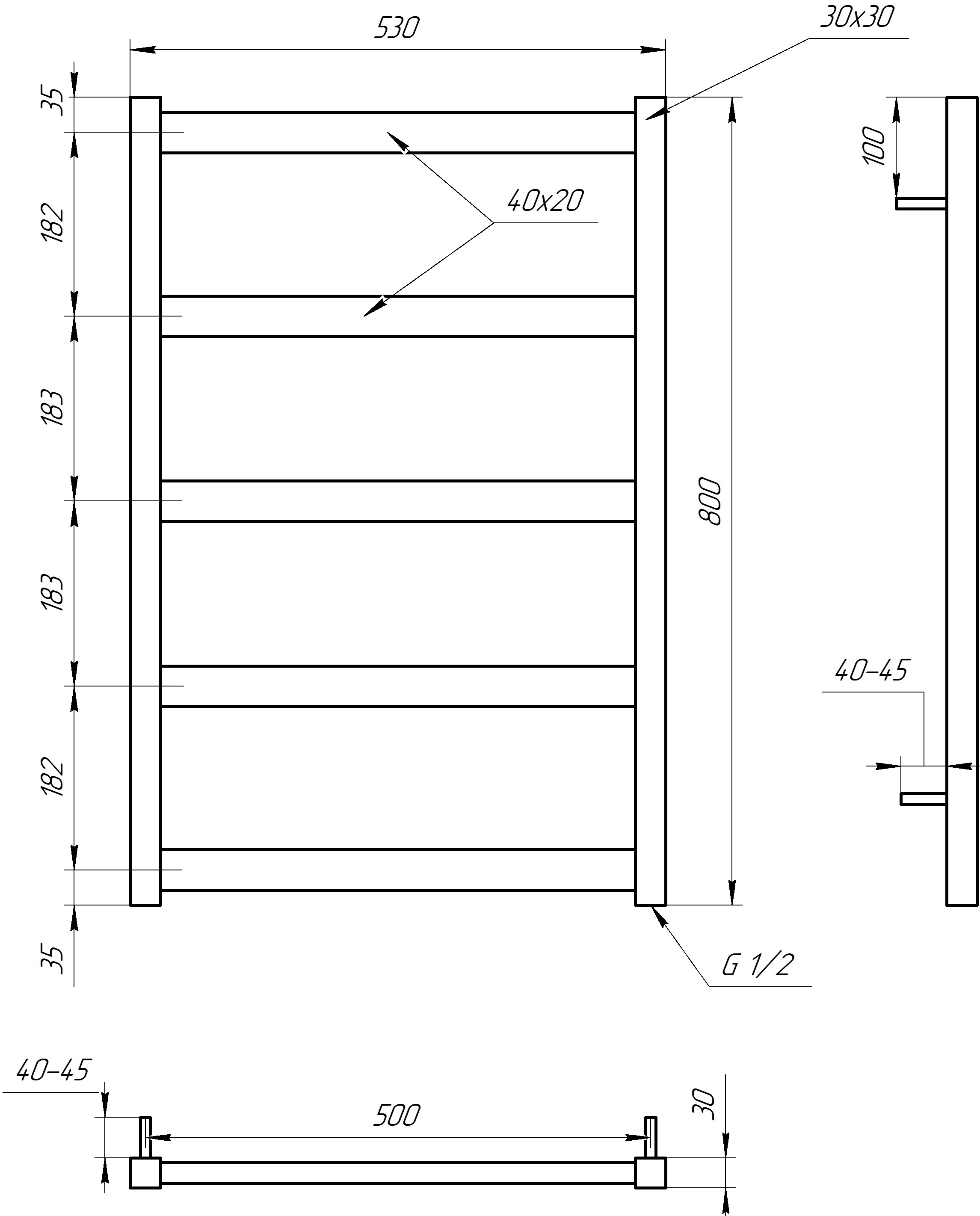 Genesis Aqua Minimal Dry (GA-6001-1) Габаритні розміри
