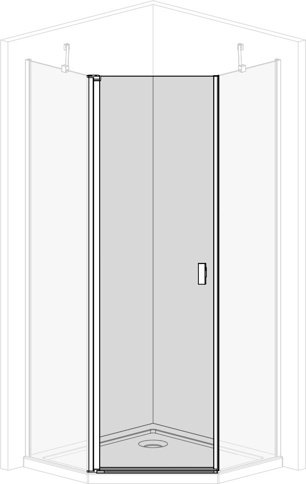 Двері душової кабіни Radaway NES PTJ 60x200 (10052000-01-01L) ціна 17827 грн - фотографія 2