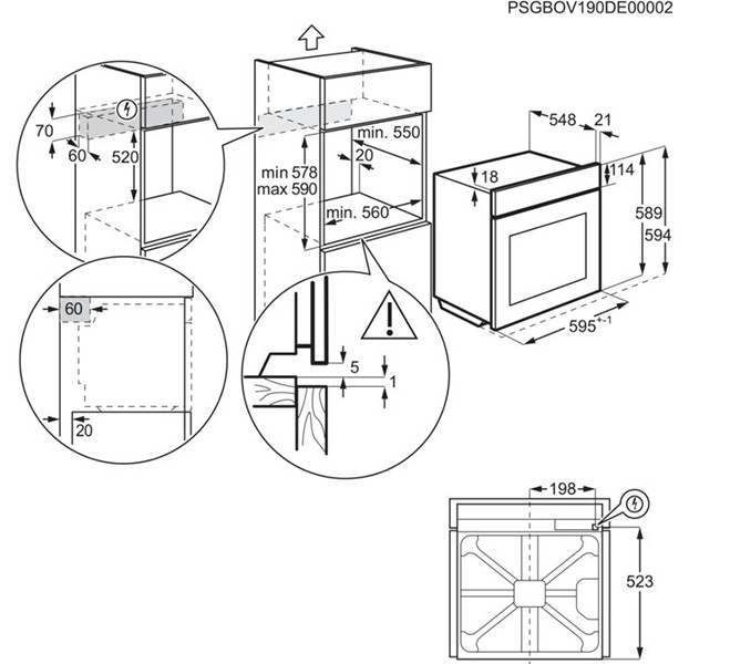 Electrolux LOD8P39Z Габаритні розміри