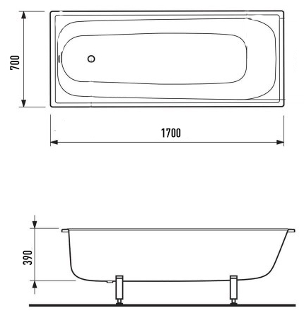 Pro Steel 170x70 (PS 170*70) Габаритні розміри