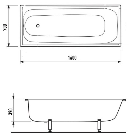 Pro Steel 160x70 (PS 160*70) Габаритні розміри