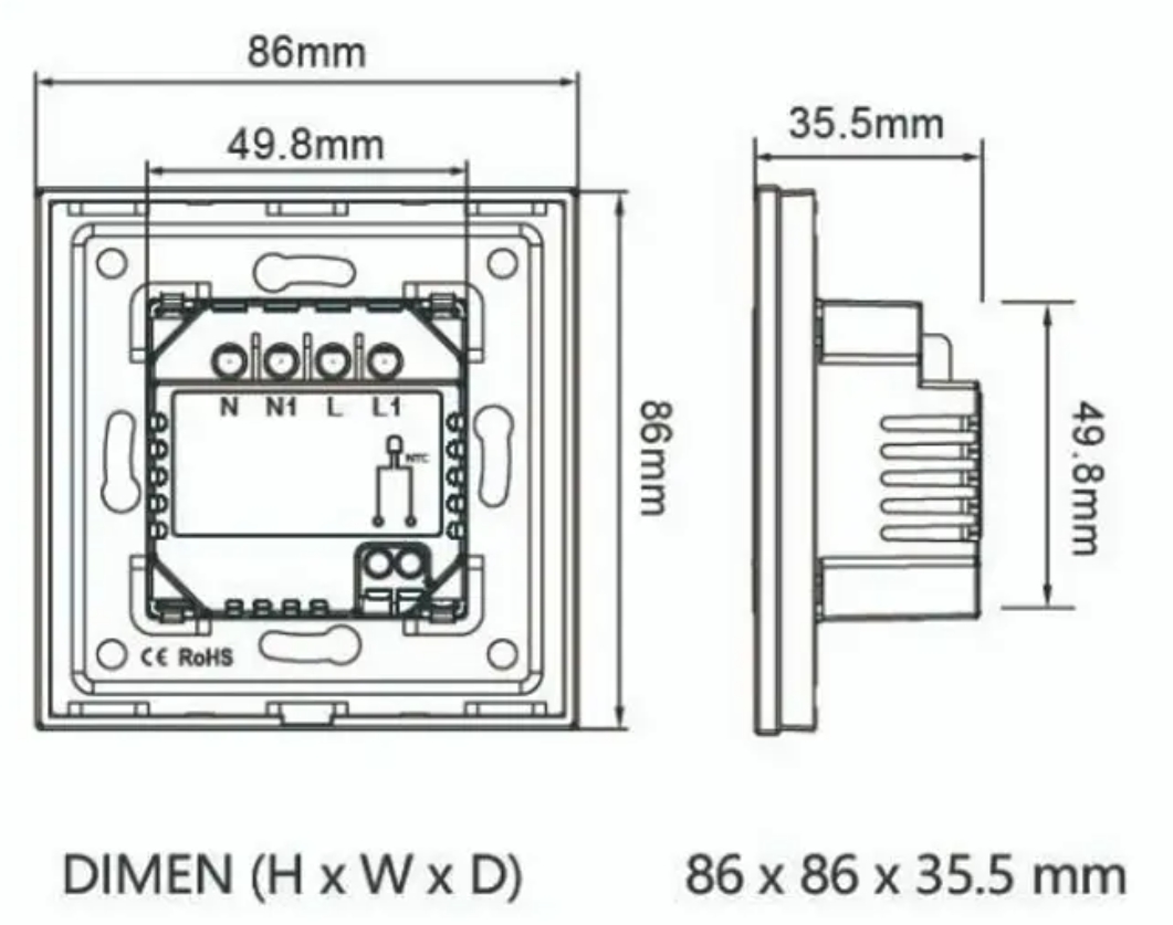 1DAL P157-TRX2.WF.GR Габаритные размеры