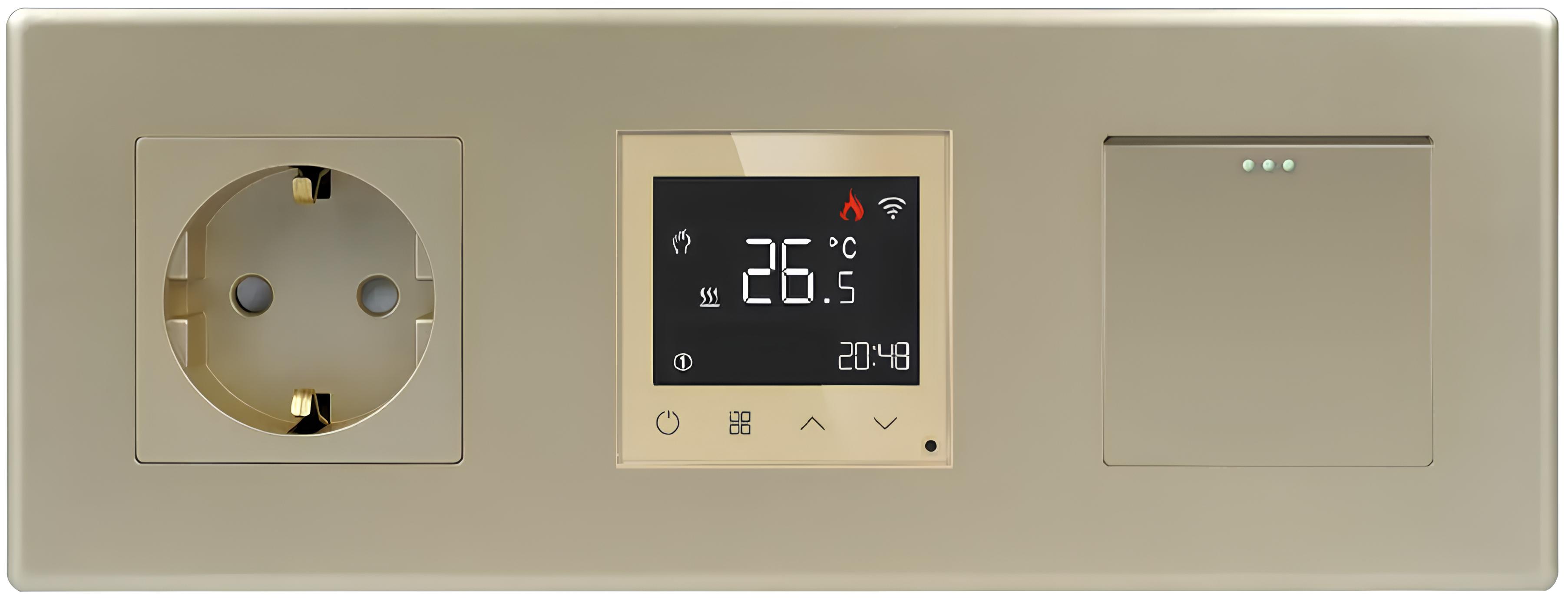 Терморегулятор + выключатель + розетка 1DAL P228-SW1G-TRWF-ST.GD
