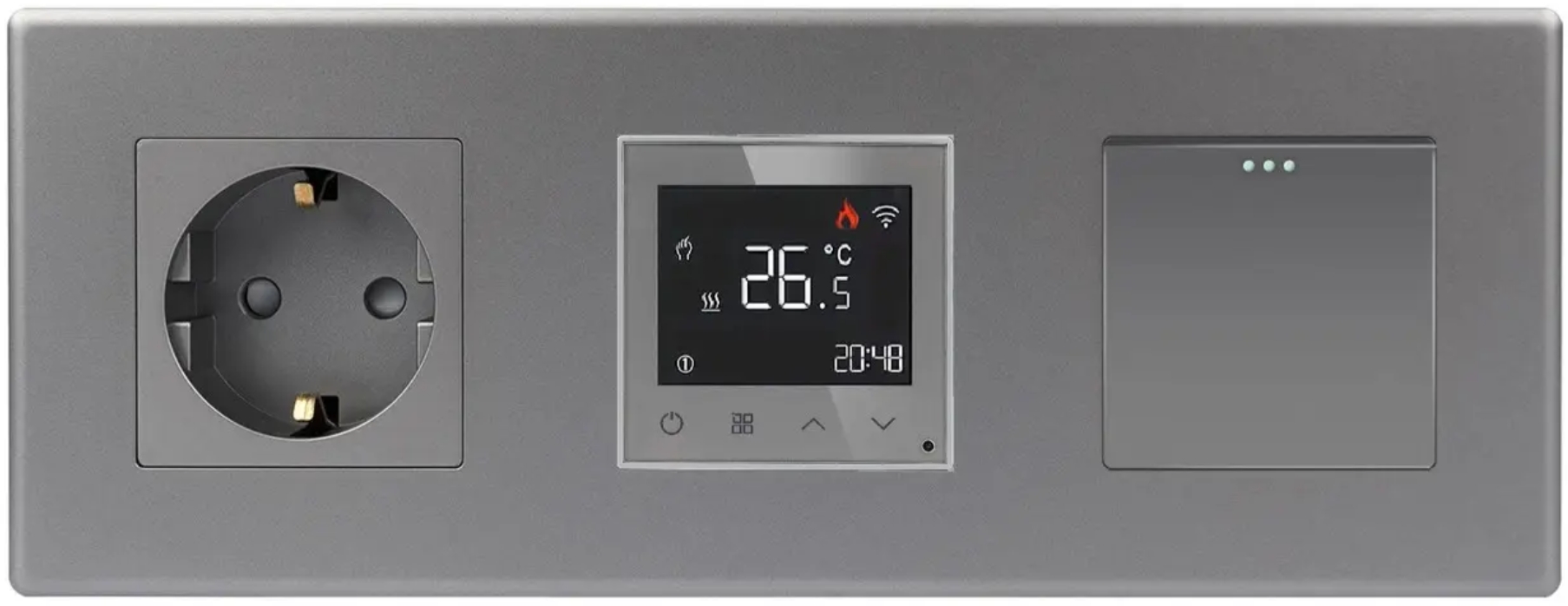Терморегулятор + выключатель + розетка 1DAL P228-SW1G-TRWF-ST.GR