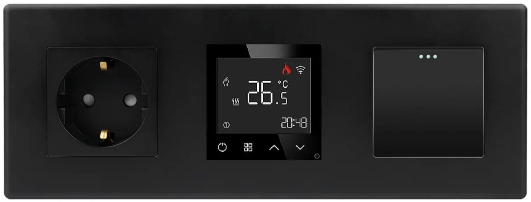 Терморегулятор + выключатель + розетка 1DAL P228-SW1G-TRWF-ST.BL
