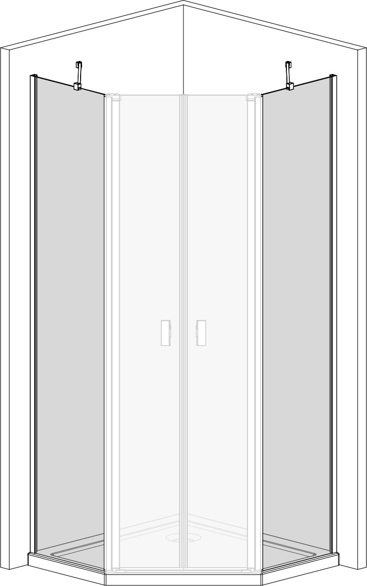 Комплект душевых стенок Radaway NES PTD 90x200 (10051600-01-01) цена 11625 грн - фотография 2
