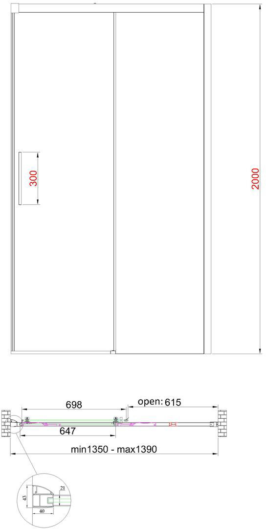 Koer SR SD05-120x200-TR-01 (KR5405) Габаритные размеры