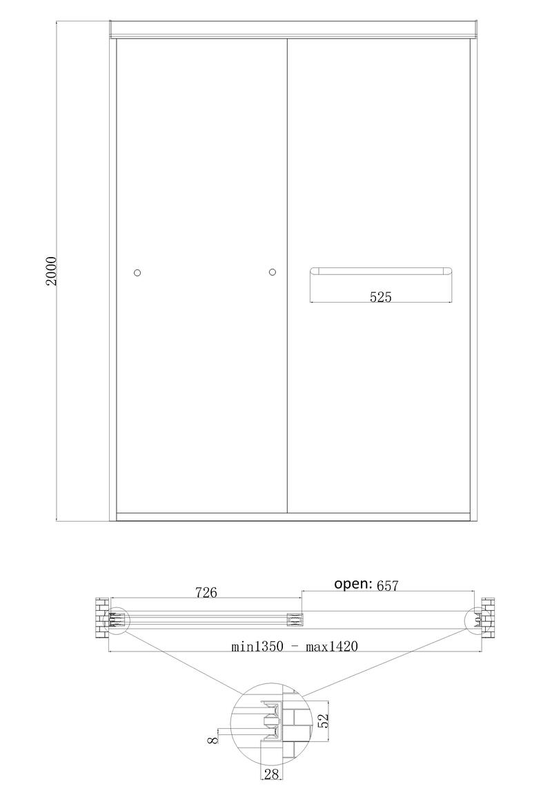 Koer SR SD03-140x200-TR-01 (KR5385) Габаритные размеры
