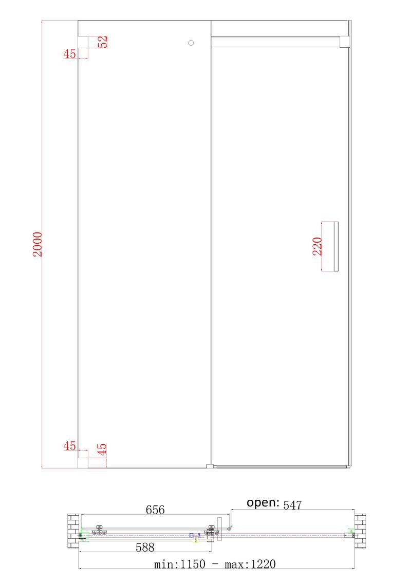 Koer SR SD02-120x200-TR-01 (KR5384) Габаритные размеры