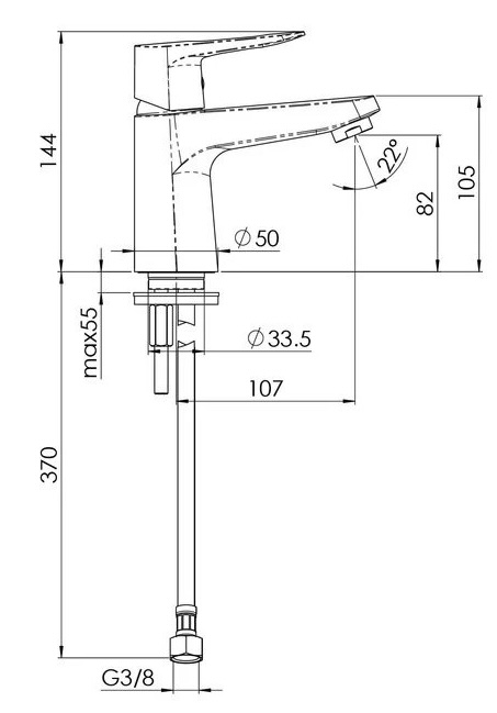 Nobili Elba EL114118-3CR Габаритные размеры