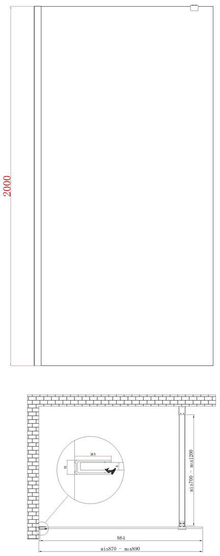 Koer SR SP01-90x200-TR-01 (KR5392) Габаритные размеры