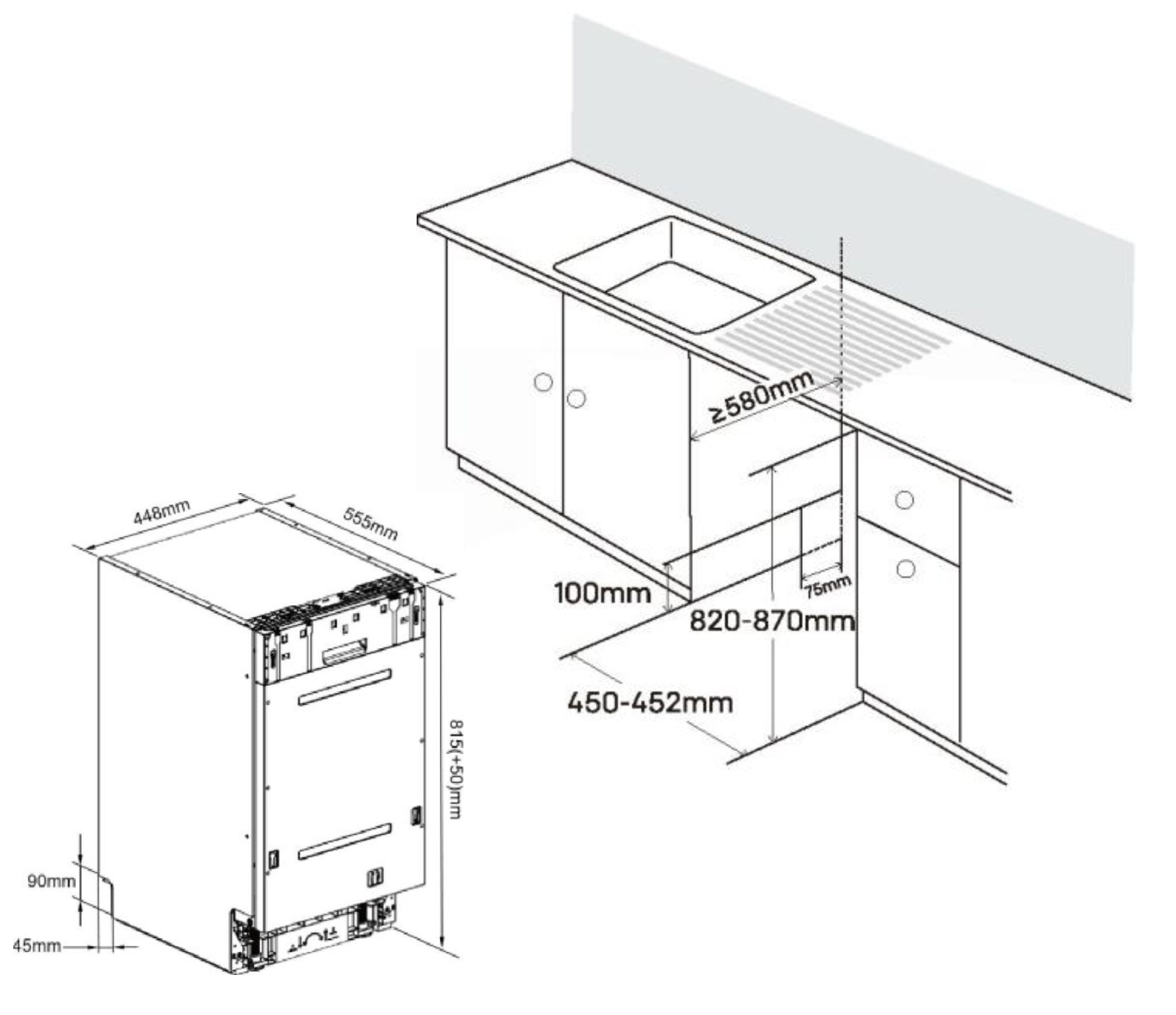 Edler EBD-4525P Габаритні розміри