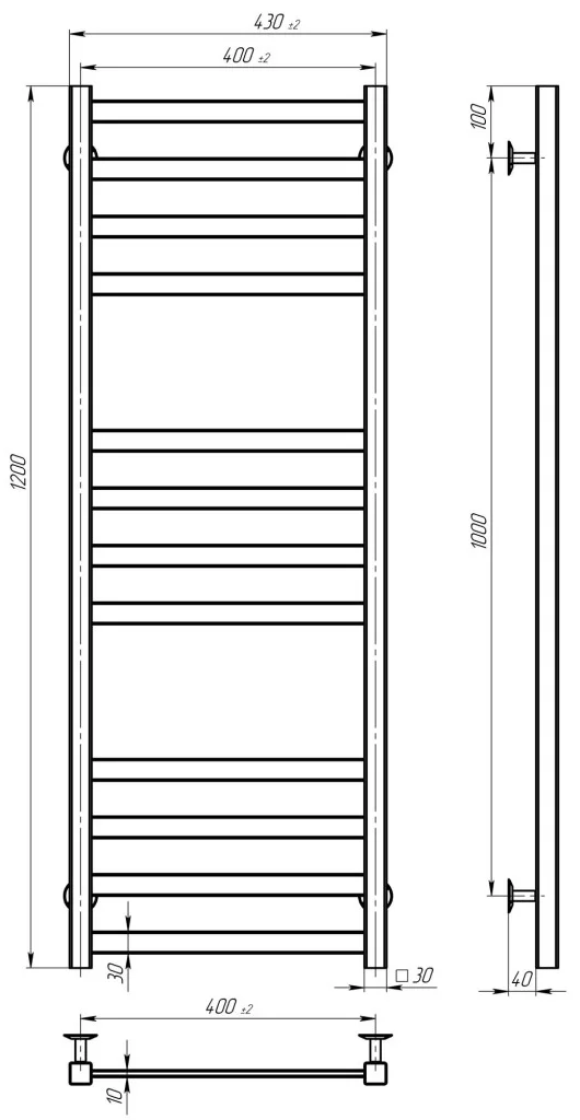 Deffi Avast ЧФ П12 400*1200 Е Білий, WD04, Ліве підключення (B.AV.120.40.12.E.W.L.4) Габаритні розміри