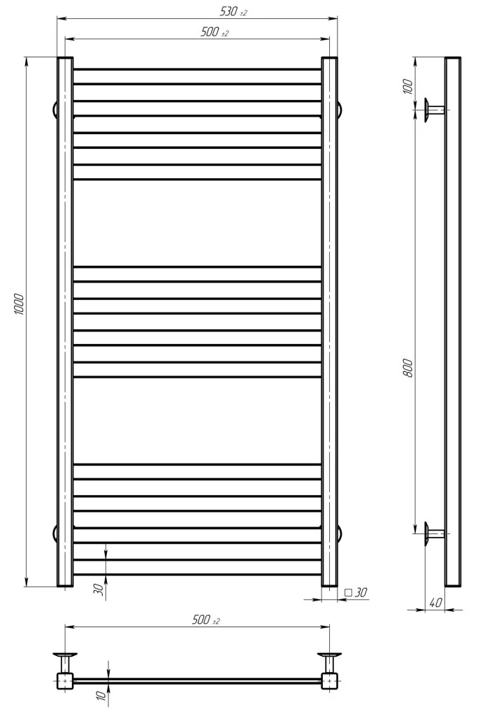 Deffi Avast ЧФ П12 500*1000 Е Білий, WD04, Праве підключення (B.AV.100.50.12.E.W.R.4) Габаритні розміри
