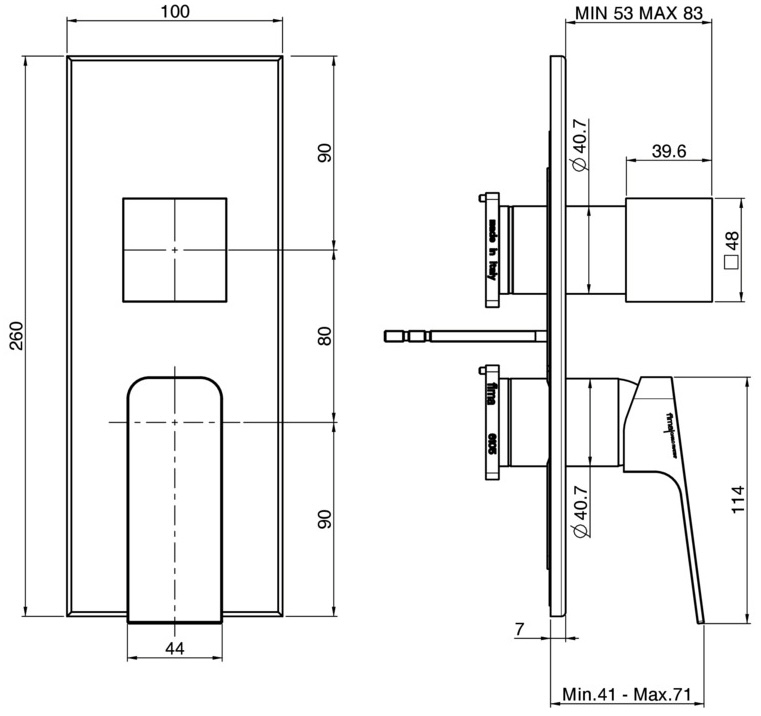 Fima Carlo Frattini Fit (F3389X6CR) Габаритные размеры