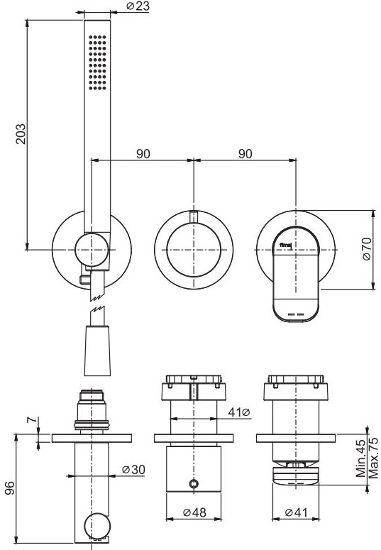 Fima Carlo Frattini Flo (F3819WX8CR) Габаритні розміри