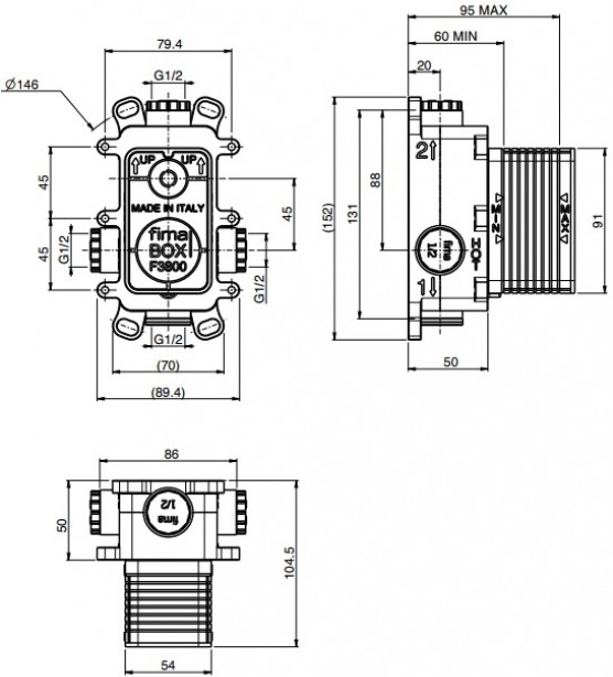 Fima Carlo Frattini F3800 Габаритні розміри