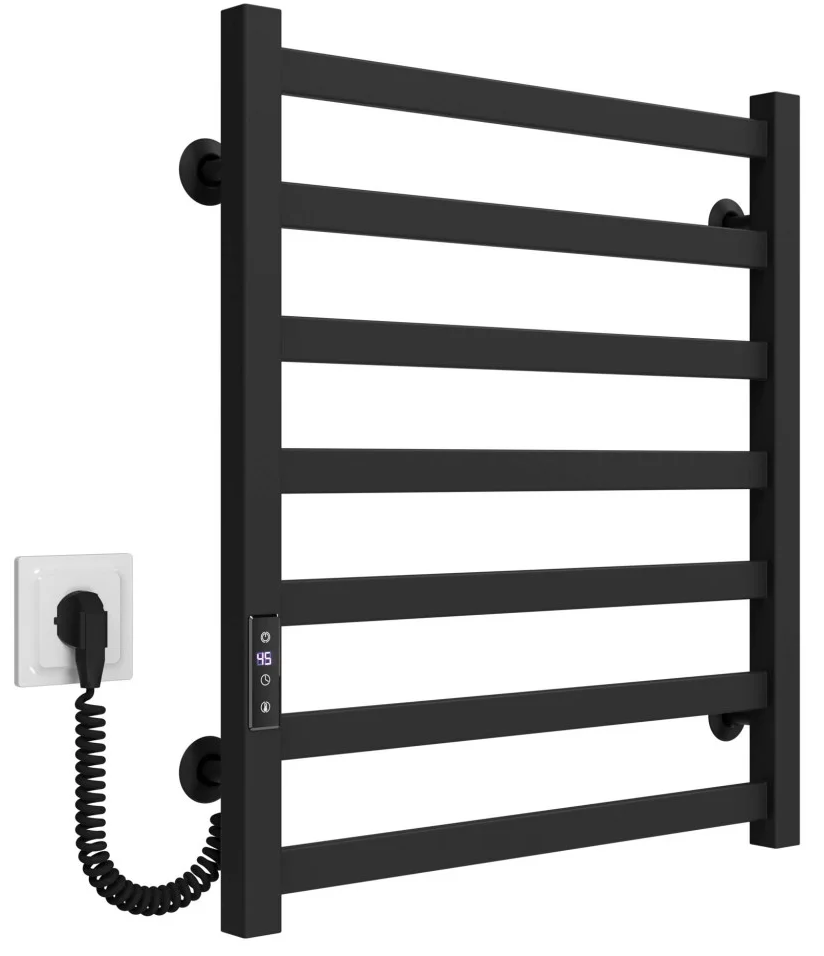 Рушникосушка Deffi Avast ЧФ П7 500*600 Е Чорний, JD04, Ліве підключення (B.AV.60.50.7.E.B.L.2) ціна 5600 грн - фотографія 2