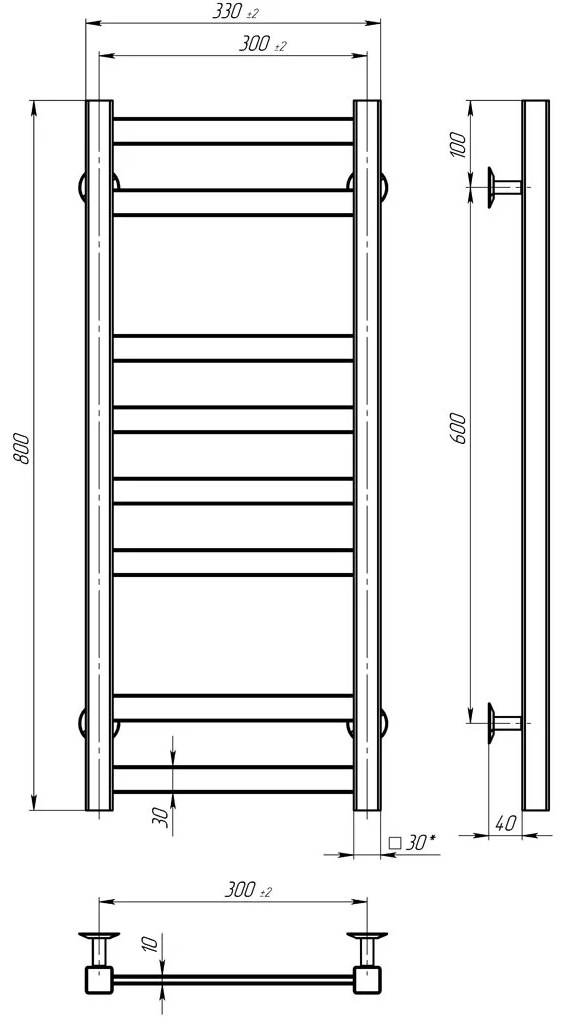 Deffi Avast ЧФ П8 300*800 Е Білий, WD04, Ліве підключення (B.AV.80.30.8.E.W.L.4) Габаритні розміри