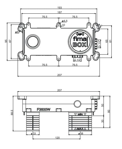 Fima Carlo Frattini F3600W Габаритні розміри