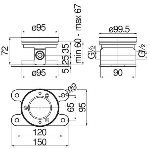 Nobili WE77250 Габаритні розміри