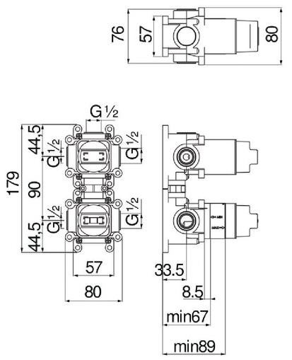 Nobili WE81103 Габаритні розміри