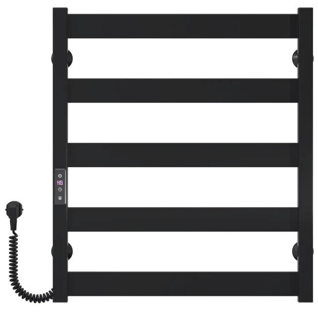 Рушникосушка Deffi Harmony ЧФ П5 500*600 Е Чорний, JD04, Ліве підключення (B.HR.60.50.5.E.B.L.2)