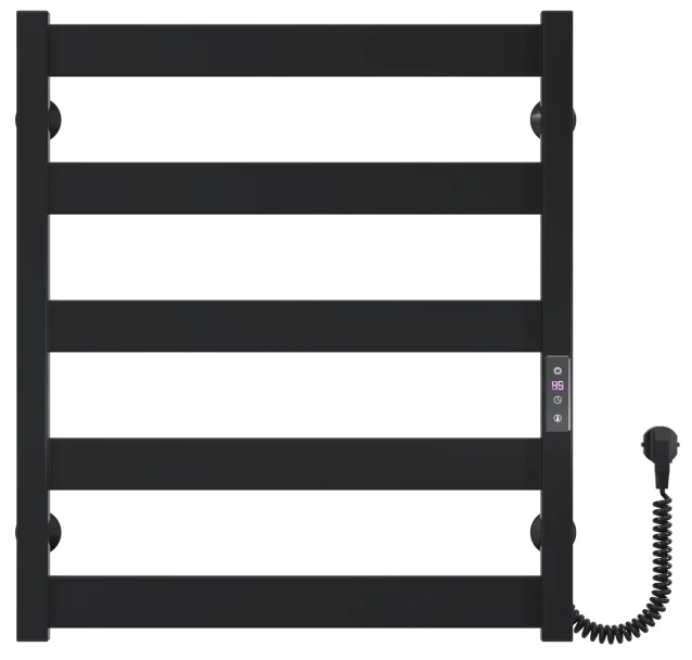 Рушникосушка Deffi Harmony ЧФ П5 500*600 Е Чорний, JD04, Праве підключення (B.HR.60.50.5.E.B.R.2)