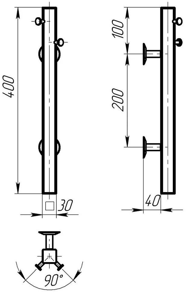 Deffi Holly 30*400 Е Чорний, JD04 (C.MB.40.30.E.B.U.2) Габаритні розміри