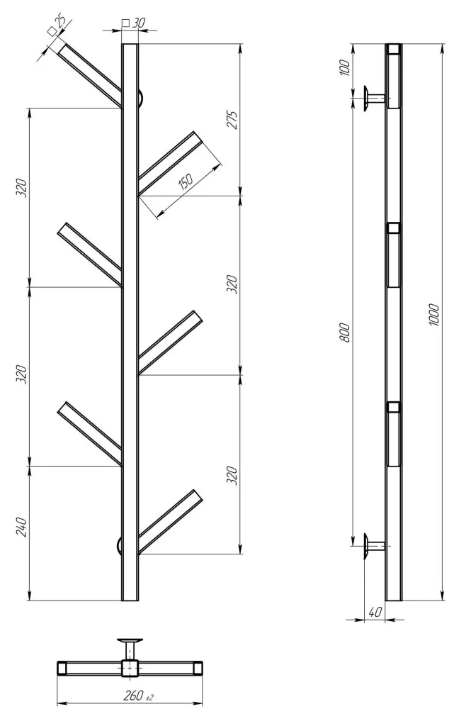 Deffi Kir П6 1000 електрична Білий, WD04 (A.KR.100.6.E.W.U.4) Габаритні розміри