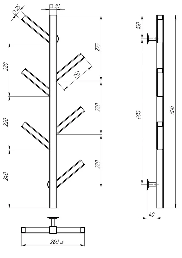 Deffi Kir П6 800 електрична Хром, JD04 (A.KR.80.6.E.C.U.2) Габаритні розміри