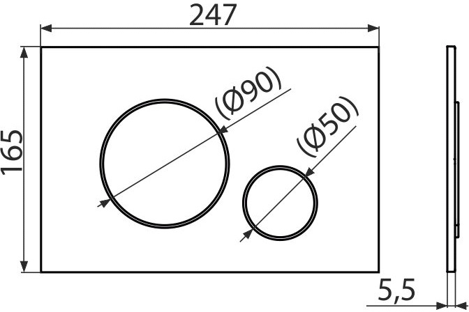 Alcaplast AM101/1120-4:1 UA M671-0001 Габаритные размеры