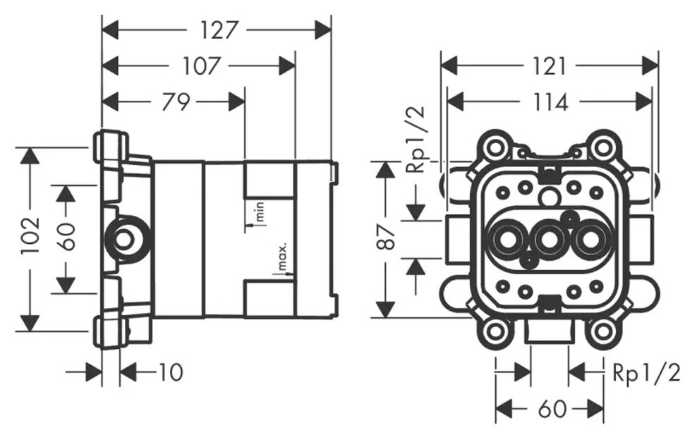 Axor Showersolutions 2jet (35361180) Габаритные размеры