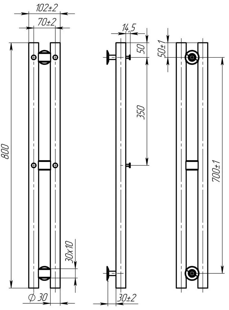Deffi Maxi ЧФ П3 70*800 Е Чорний, JD03 (B.MX.80.7.3.E.B.U.1) Габаритні розміри