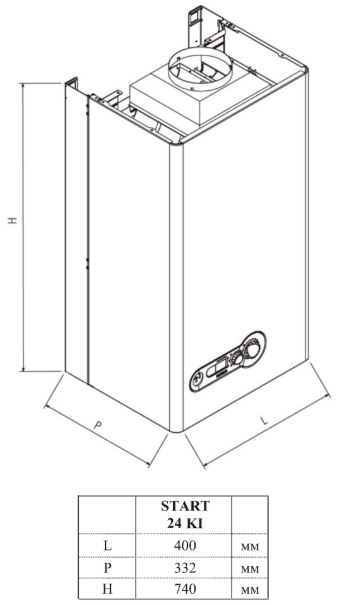 Riello Start 28 KI LN (20151435) Габаритные размеры