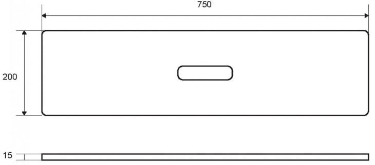Excellent Zen 75x20x2 см (DOEX.1101.750.TR) Габаритні розміри