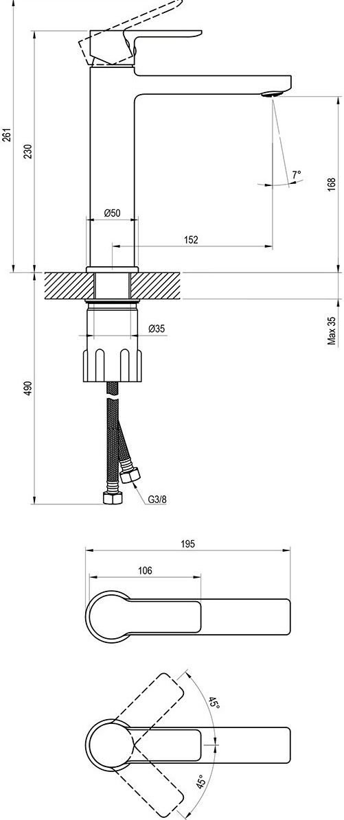 Ravak Solar SL 014.20BL (X070489) Габаритні розміри