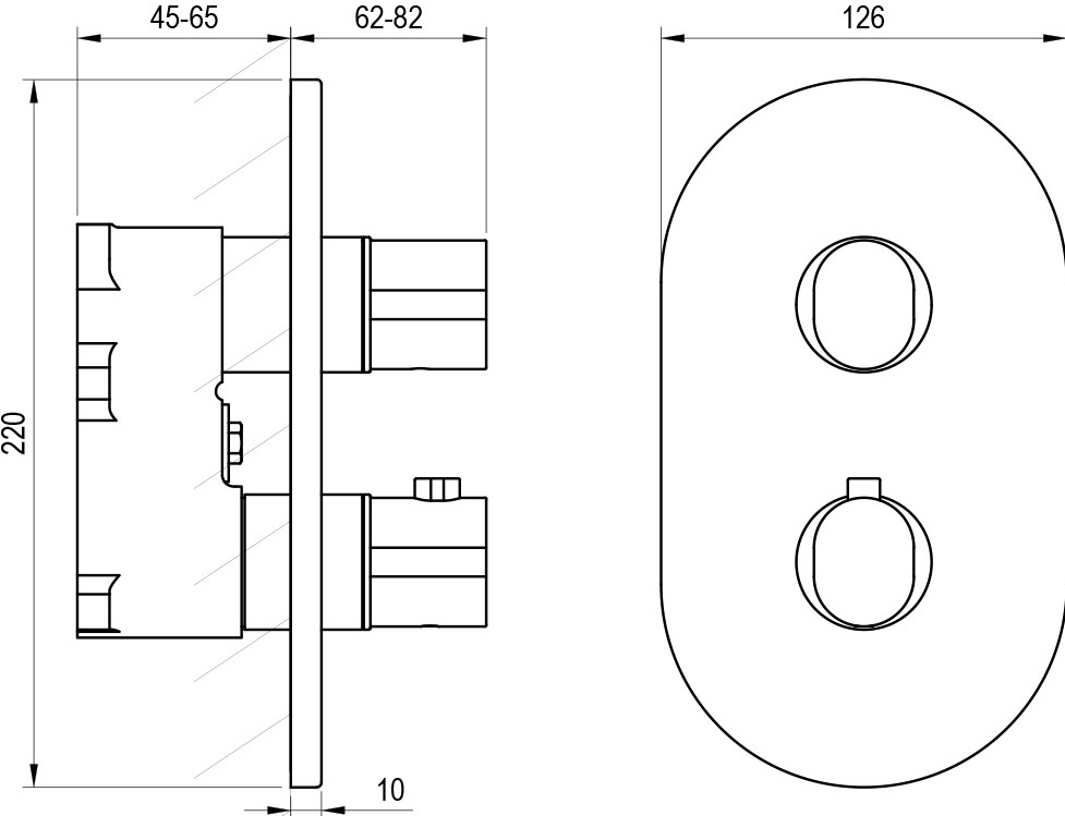 Ravak Chrome II CR II 067.20BL.O3.RB071 (X070469) Габаритные размеры