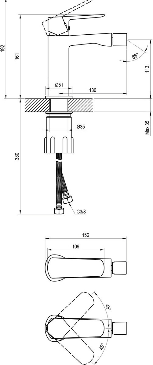 Ravak Life LF 056.00CR (X070475) Габаритні розміри