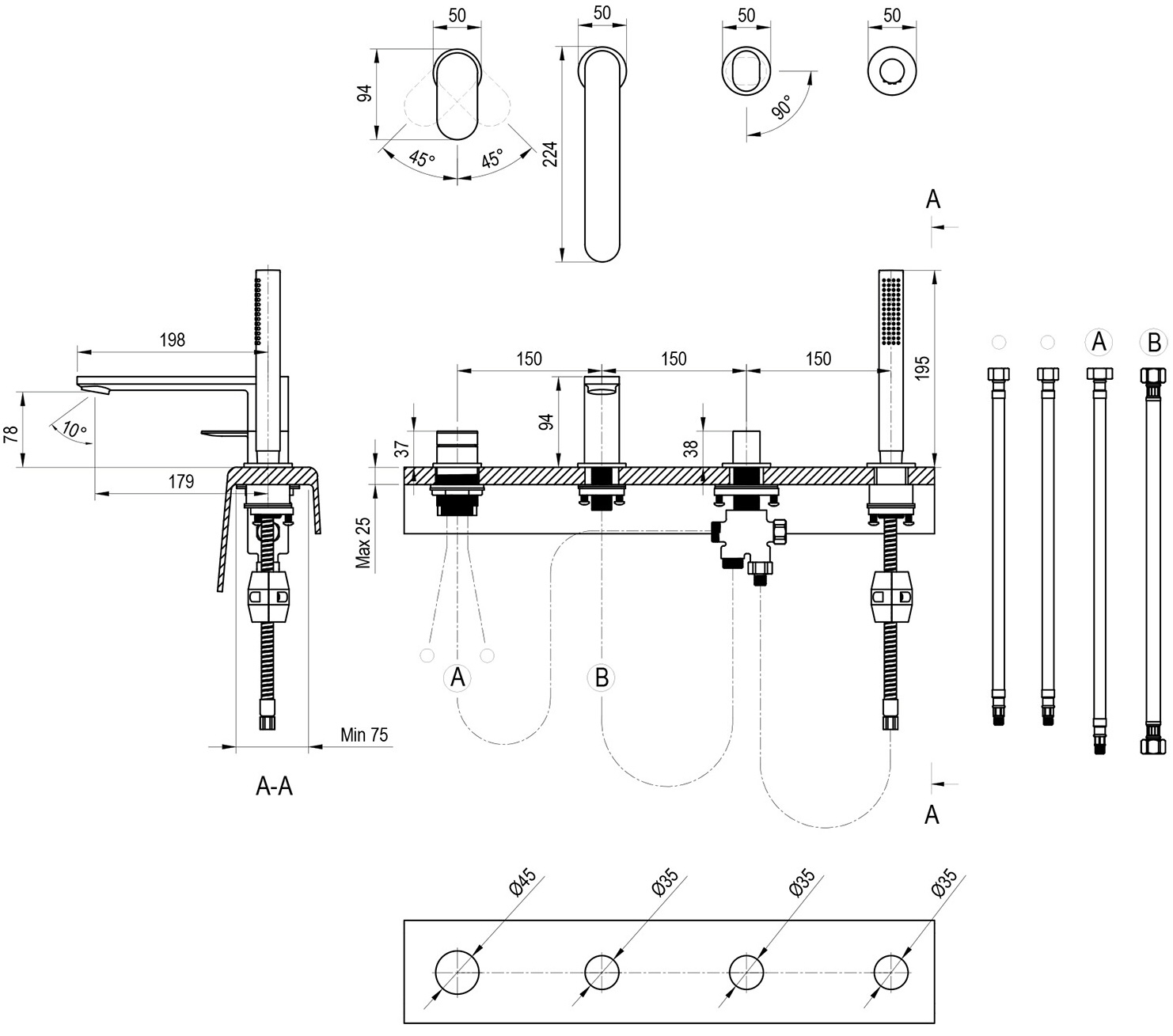 Ravak Chrome II CR II 026.20BL (X070593) Габаритні розміри