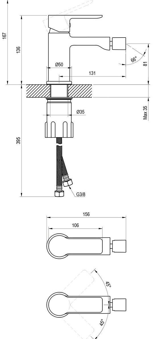 Ravak Solar SL 056.00CR (X070487) Габаритні розміри