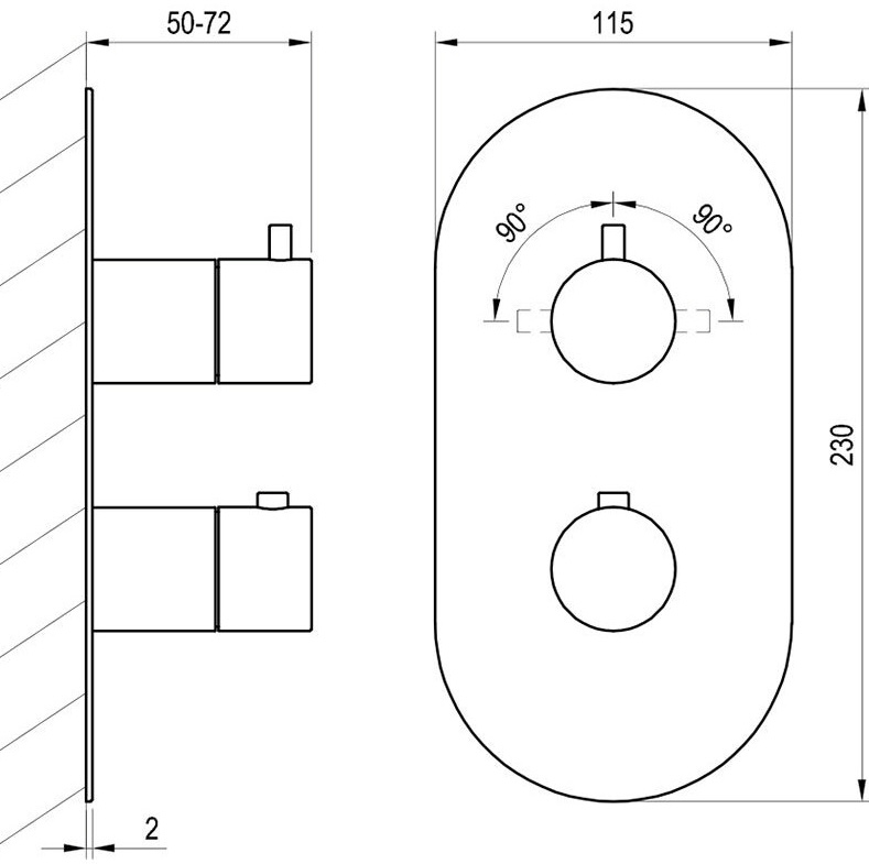 Ravak Espirit ES 063.00CR.O2.RB07C (X070206) Габаритные размеры