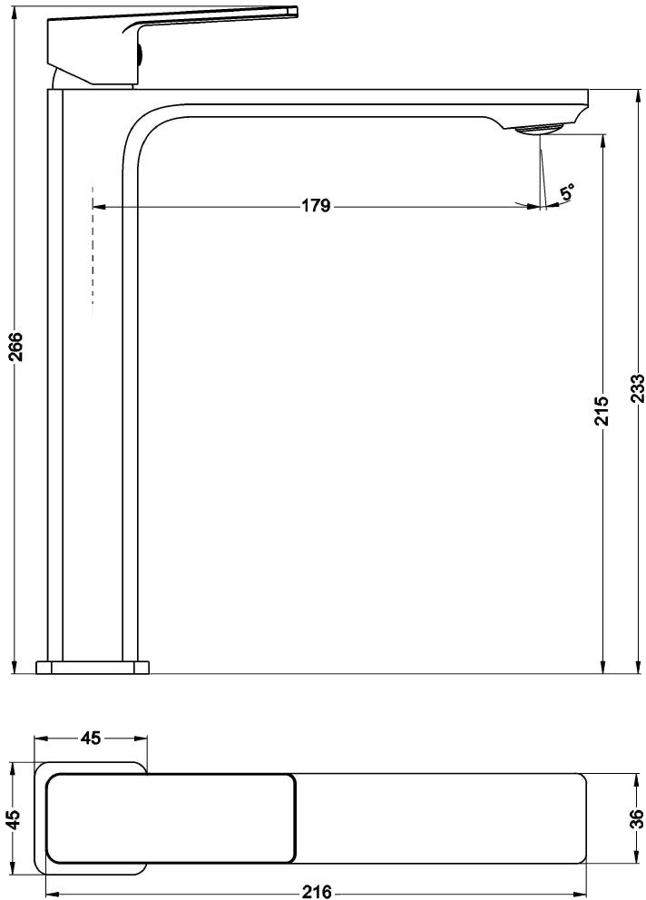 Fabiano Lupo 18203 Chrome (8231.403.1515) Габаритні розміри