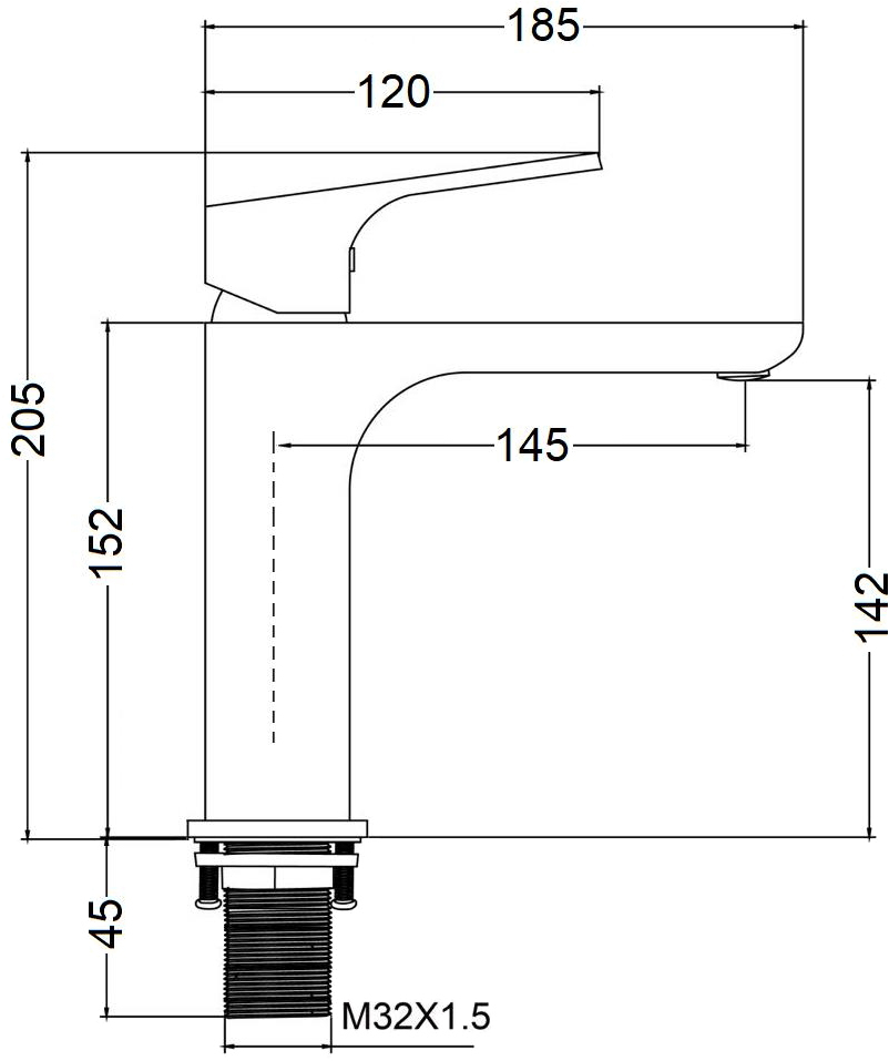 Fabiano Logic 17101 Black (8231.403.1507) Габаритні розміри