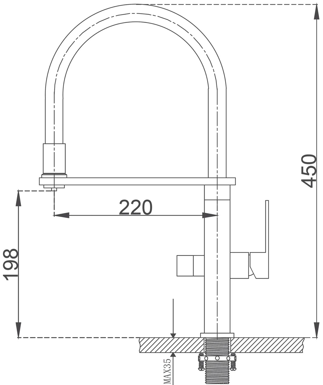 Fabiano FKM 3120 Inox (8231.403.1118) Габаритні розміри