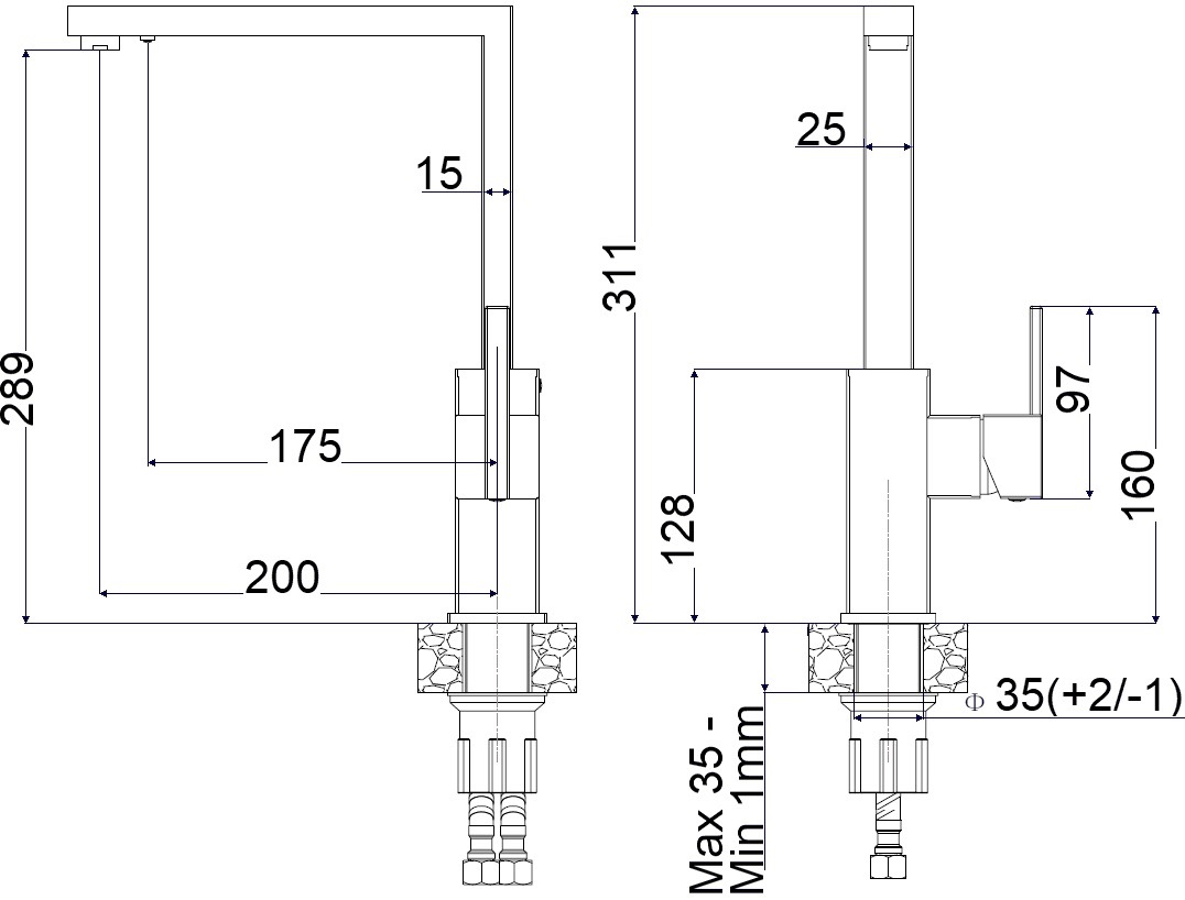 Fabiano FKM 3123 SS Inox (8231.401.1539) Габаритні розміри